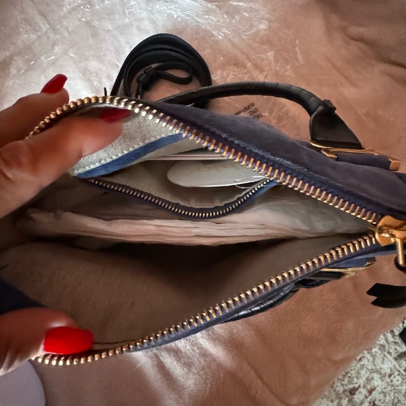 Brand new “CHLOE” Small Marcie Blue Suede Black Trim - Picture 2 of 15